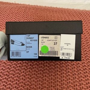 Chanel Black Whip Stitch Flats Lambskin Size 37